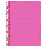 Тетрадь 48л., А5, клетка на пластиковом гребне, BG "Неон.Розовый", пластиковая обложка
