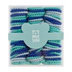 Резинки для волос MESHU, тонкие, синие ассорти, диаметр 2см, 90шт., пластиковый бокс