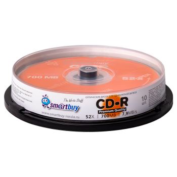Диск CD-R 700Mb Smart buy 52x Cake Box (10шт) Диск CD-R 700Mb Smart buy 52x Cake Box (10шт)