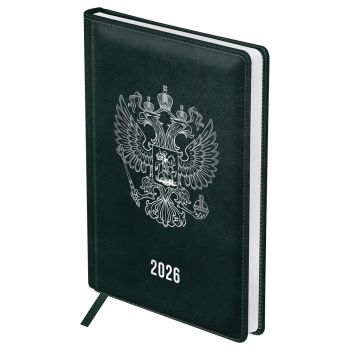 Ежедневник датированный 2026г., А5, 176л., твердый переплет, кожзам, BG 