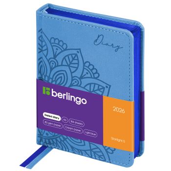 Ежедневник датированный 2026г., А6, 184л., кожзам, Berlingo 