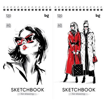 Скетчбук 40л.,105*195, BG 