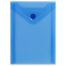 Папка-конверт на кнопке СТАММ А6 (105*148мм), 150мкм, пластик, прозрачная, синяя
