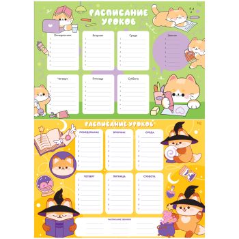Расписание уроков с расписанием звонков А3 BG 