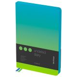 Ежедневник недатированный, А5, 136л., кожзам, Berlingo "Radiance", голубой/зеленый градиент
