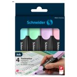 Набор текстовыделителей Schneider "Job" 04цв., пастельные ассорти, 1-5мм, прозрачный чехол/картонная упаковка Набор текстовыделителей Schneider "Job" 04цв., пастельные ассорти, 1-5мм, прозрачный чехол/картонная упаковка