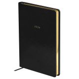 Ежедневник датированный 2026г., А5, 176л., твердый переплет, кожзам, BG "Windsor. Black", черный, фольгированный срез