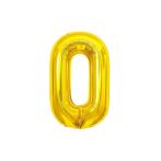 Воздушный шар, 86 см, MESHU, цифра 0, золотой, фольгированный