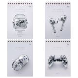 Блокнот А5 80л. на гребне BG "Техно-эстетика", матовая ламинация, выб.лак, тиснение фольгой твердая обложка