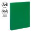 Папка на 4 кольцах СТАММ А4, 40мм, 500мкм, пластик, зеленая