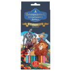 Карандаши цветные Мульти-Пульти "Волшебник Изумрудного Города", 12цв., кругл.,рисунок на корпусе, заточен., картон, европодвес